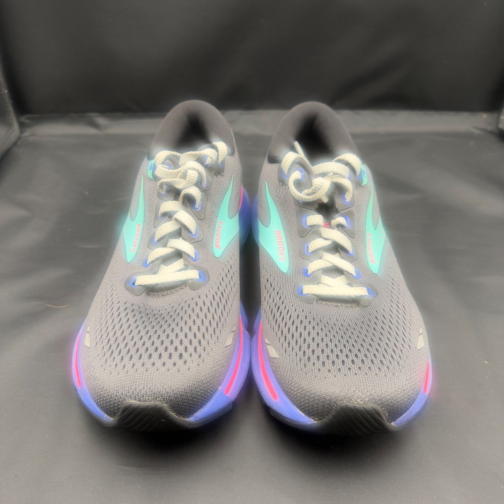 Brooks Ghost 15 Womens Running Shoes Grey Blue Pink 1203801B079 Size 8